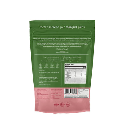 Cosmix No-Nonsense Plant Protein | 23 Protein/Serve, 500g Pouch | Mahabaleshwar Strawberry | Plant Based Protein, Pea & Rice Isolate | Clean, Easy to Digest | All Essential Amino Acids