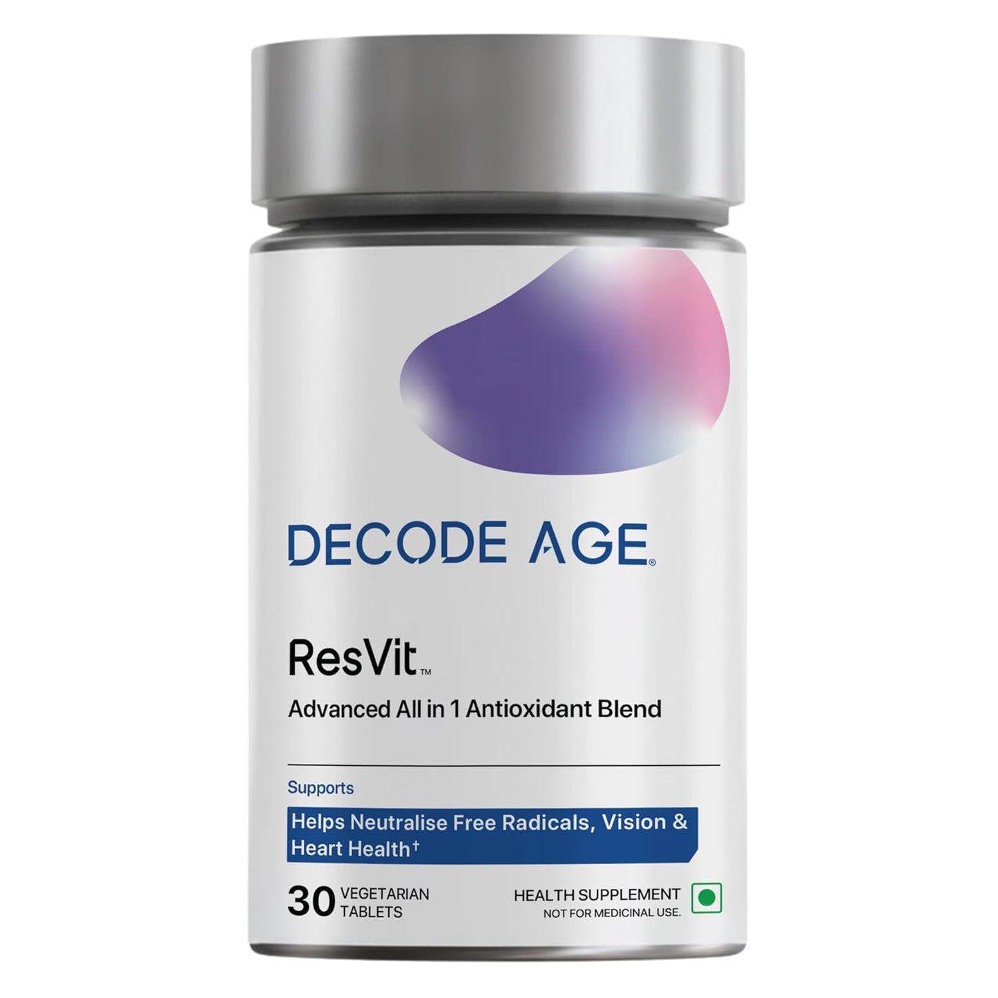 Decode Age Resveratrol Supplement 300 mg | 12-in-1 Antioxidant Supplement with Glutathione, Trans-Resveratrol & NAC for Cellular Repair, Healthy Skin, Hair, Immunity & Heart | GMO Free | Decode Age ResVit