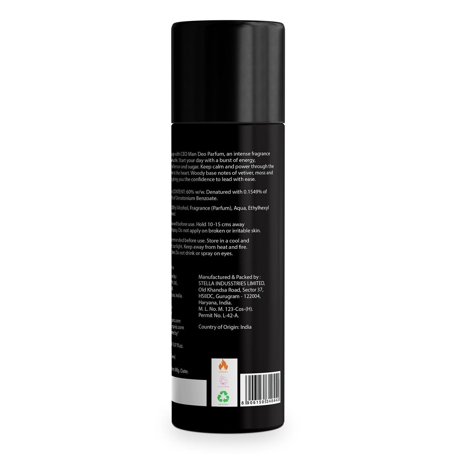 Bella Vita CEO Man Body Perfume 150ml | Premium No Gas Deo for Men | Deodorants Man | Long Lasting Office Fragrance with Tonka, Agarwood & Sophisticated Masculine Notes