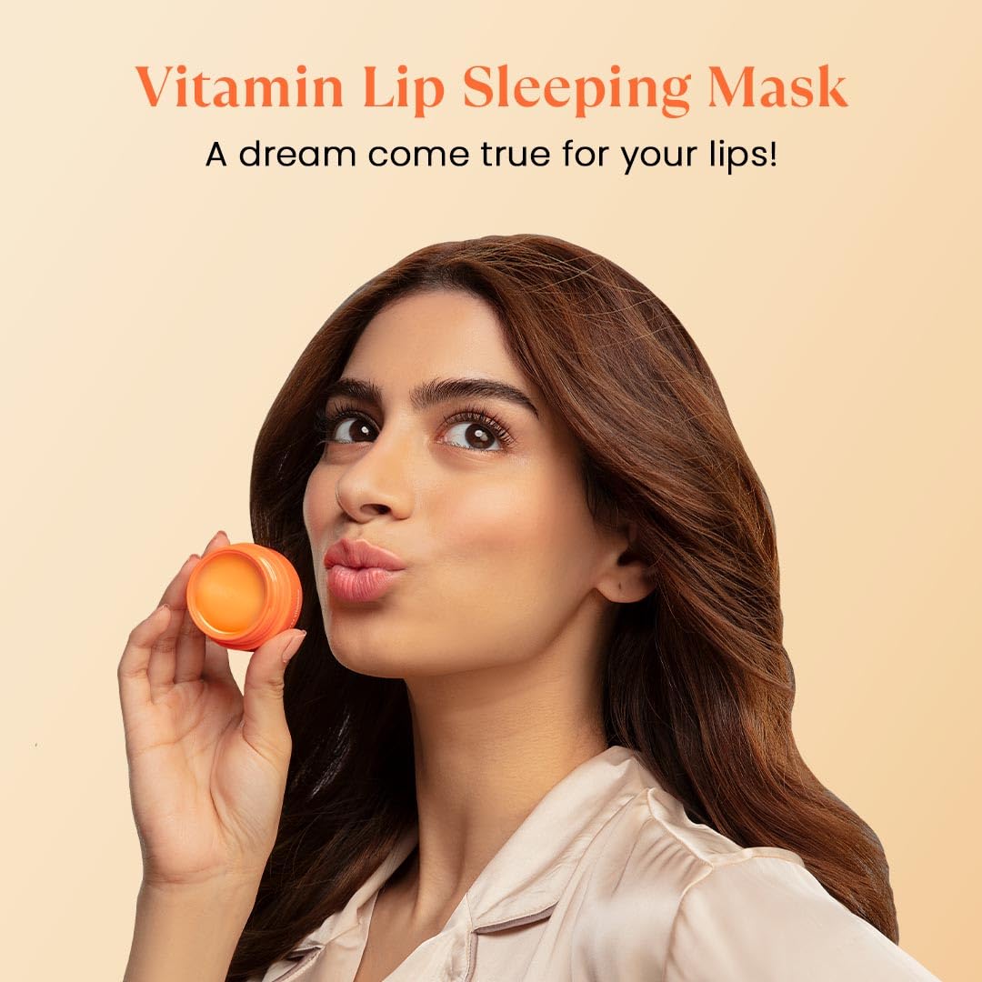 The Face Shop Vitamin C Lip Sleeping Mask (14g) - Smooths & Softens Dry Lips - Hydrating Lip Mask, Lip Moisturizer - Overnight Lip Care - Korean Skin Care