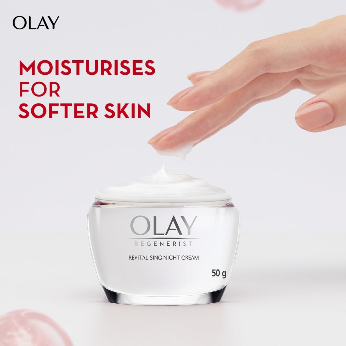 Olay Regenerist Night Cream with Hyaluronic Acid, Niacinamide & Pentapeptides | Skin Plumping Anti-Aging Moisturizer for Firm, Hydrated & Youthful Skin | Suitable for Normal, Dry, Oily & Combination Skin | 50g