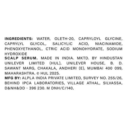 Novology Sebosys Control Scalp Serum for 48hrs Oil Control with 1% Capryloyl, Salicylic Acid, Niacinamide| Targets greasy hair and itchy scalp | 50ml