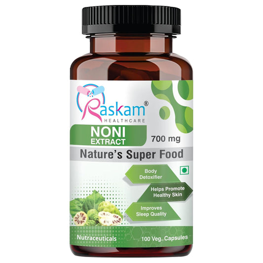 Noni Extract 700mg-100 Veg Capsules | Body Detoxifier| Healthy Skin| Healthy Cholesterol