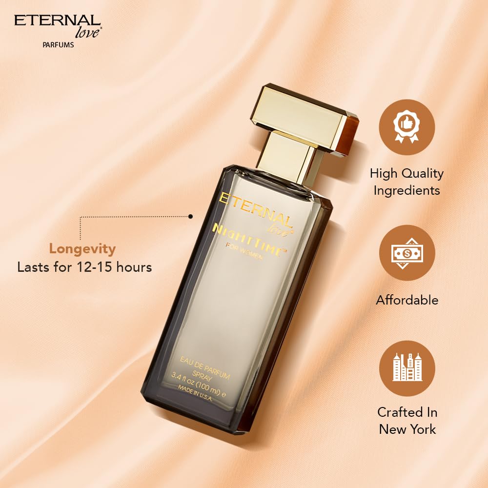 Eternal Love Nighttime â€“ Eau De parfum for Women | Delicate Floral & Seductive Musk Notes | Fresh, Elegant & Magnetic Scent | Aldehydes, Jasmine & Balsam | Long-Lasting Perfume | Gift for Her | 100ml