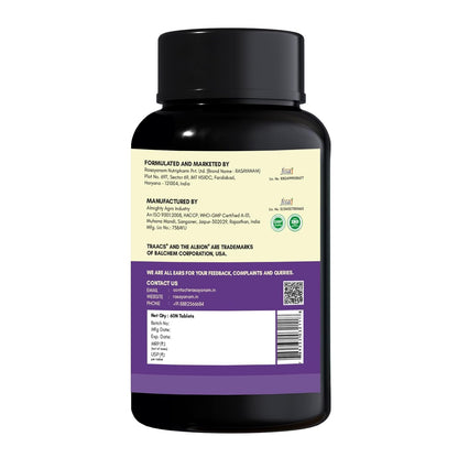 Rasayanam Chelated Magnesium Glycinate (2445 mg) - 60 Tablets | 440 mg Elemental Magnesium | High Absorption Magnesium Supplement | Supports Sleep, Relaxation & Muscle Recovery | Patented TRAACSÂ®