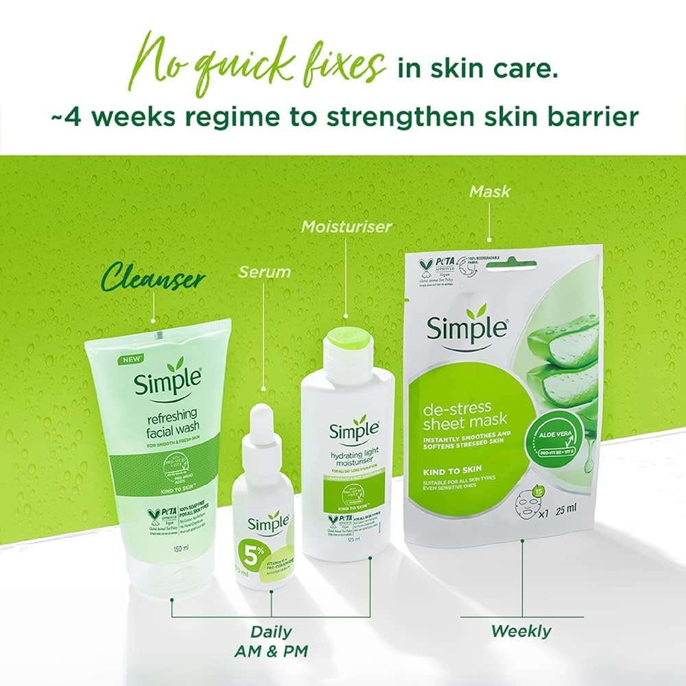 Simple Kind To Skin Refreshing Facial Wash 150 ml (Pack of 2)