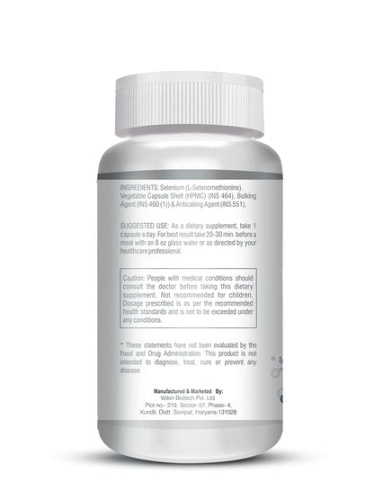 Vokin Biotech Selenium Capsules 40mcg - Superior Absorption - 90 Vegetarian Capsules