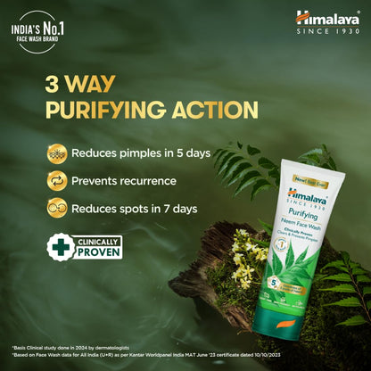 Himalaya Purifying Neem Face Wash, 150 ml | Soap Free | Paraben, Phthalates free | Best for Acne Prone Skin | Eliminates Pimples