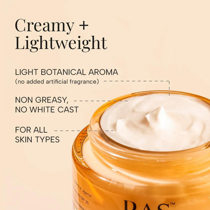 Ras Luxury Oils Super Charge Day Cream with Multivitamin SPF 30 PA++++ Goji Berry & Ceramides | Moisturizer for Glowing Skin with 72HR Hydration | Protection from UVA & UVB | Luxury Skincare