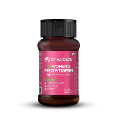 Dr. Vaidyaâ€™s Multivitamin for Women | Natural Multivitamin Enriched with Ayurvedic Herbs like Shatavari | Goodness of Calcium and Vitamin D3 tablets, Magnesium supplement, Vitamin B12 supplements & Herbal Extracts | (60 tablets) Pack of 1