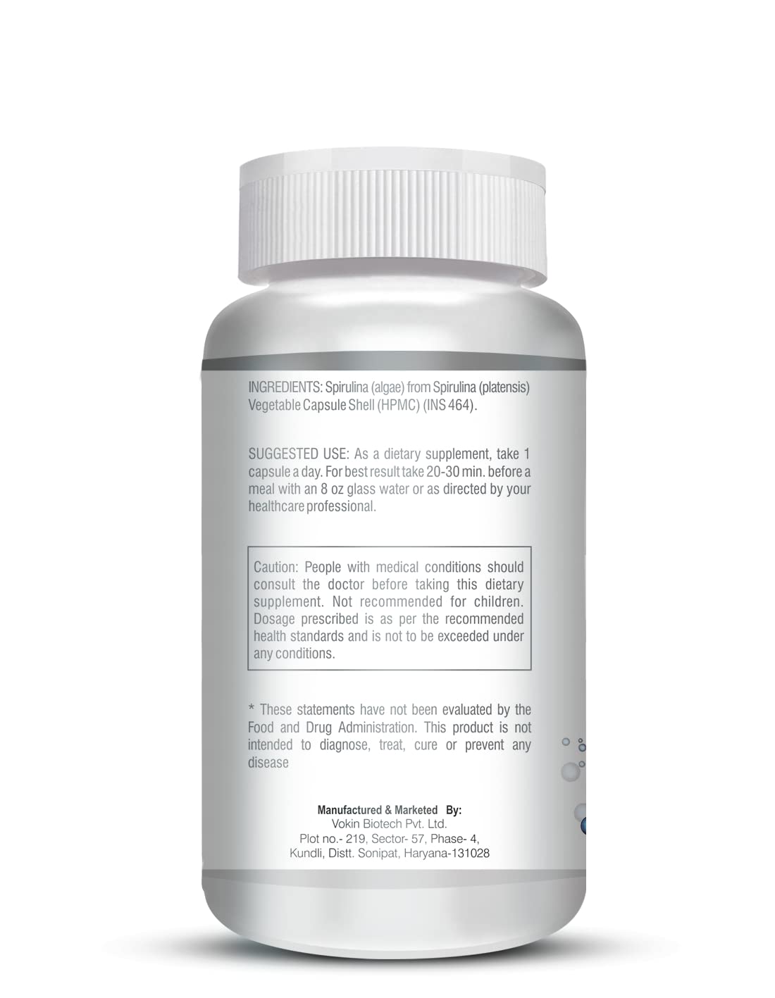 Vokin Biotech Spirulina- Support Heart Health and Liver Health -800mg (90 Capsules)