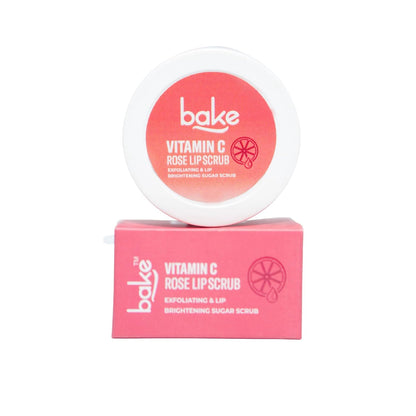 BAKE Vitamin C Lip Scrub | Lip Lightening Scrub for Dark Lips Exfoliation | For Hyperpigmented Lips, Dehydrated Lips, Flaky Lips & Chapped Lips | For Men & Women | 25g