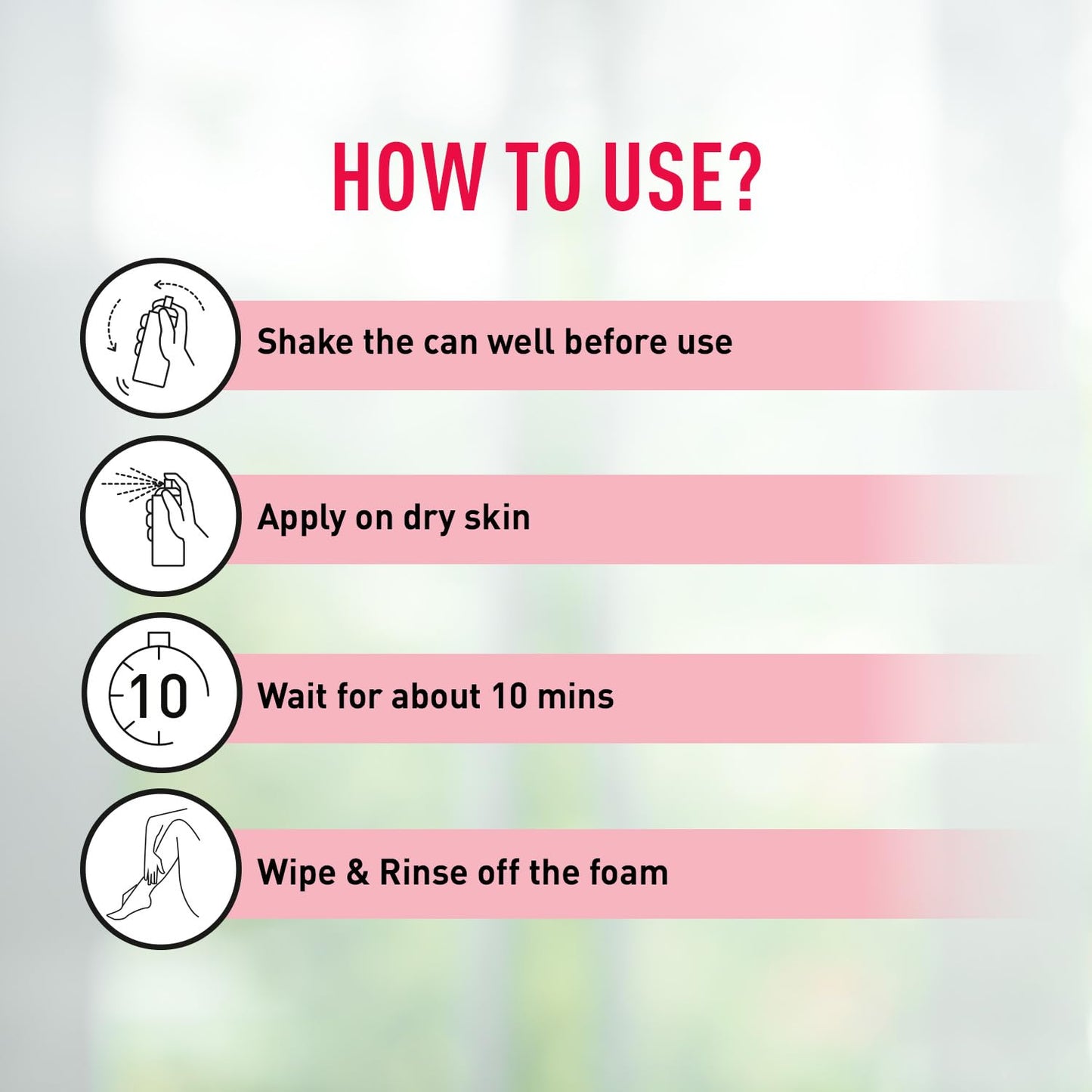 Sirona Hair Removal Spray Foam with Aloe Vera Extracts and Rose Fragrance 200 ml (Pack of 1) | For Legs, Arms & Underarms | Removes Hair in 10 Minutes | Parabens Free | Dermatologically Tested