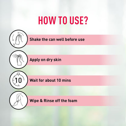 Sirona Hair Removal Spray Foam with Aloe Vera Extracts and Rose Fragrance 200 ml (Pack of 1) | For Legs, Arms & Underarms | Removes Hair in 10 Minutes | Parabens Free | Dermatologically Tested