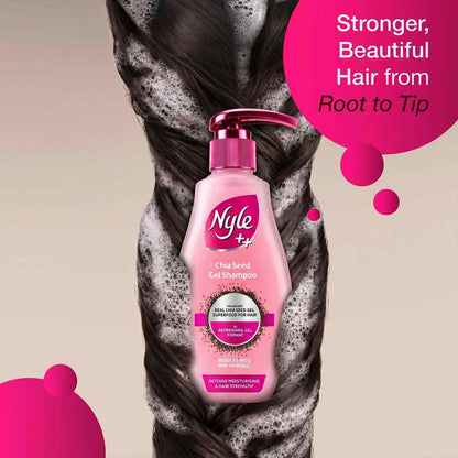 Nyle ++ Chia Seed Gel Shampoo | Infused with Real Chia Seed Gel | Refreshing Gel Format | Reduces up to 98% Hairfall | Intense Moisturising & Hair Strength | 650ml