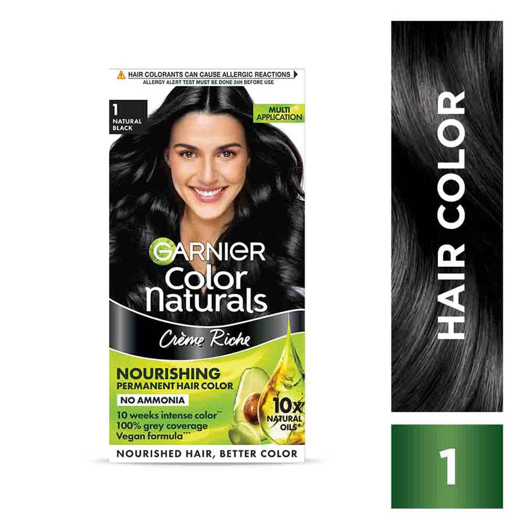 Garnier Color Naturals CrÃ¨me hair color, Shade 1 Natural Black, 70ml + 60g