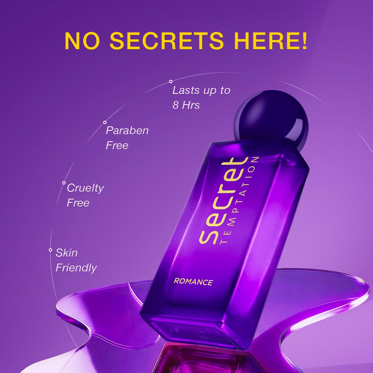 Secret Temptation Romance Eau De Parfum for Women, Long Lasting Chypre Green Everyday Wear Fragrance, 50ml