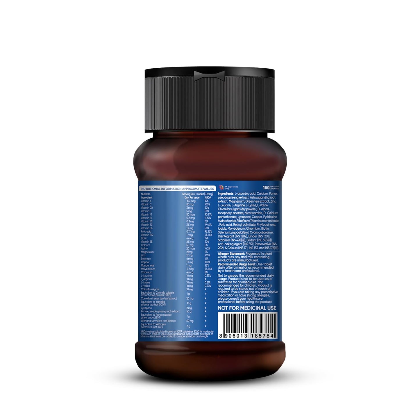 Dr. Vaidyaâ€™s Menâ€™s Multivitamin Tablet | Natural Multivitamin for Men Enriched with Ayurvedic Herbs | Goodness of Vitamin C tablets, Vitamin D, Calcium, Vitamin D3, and Magnesium Supplement | 60 Tablets