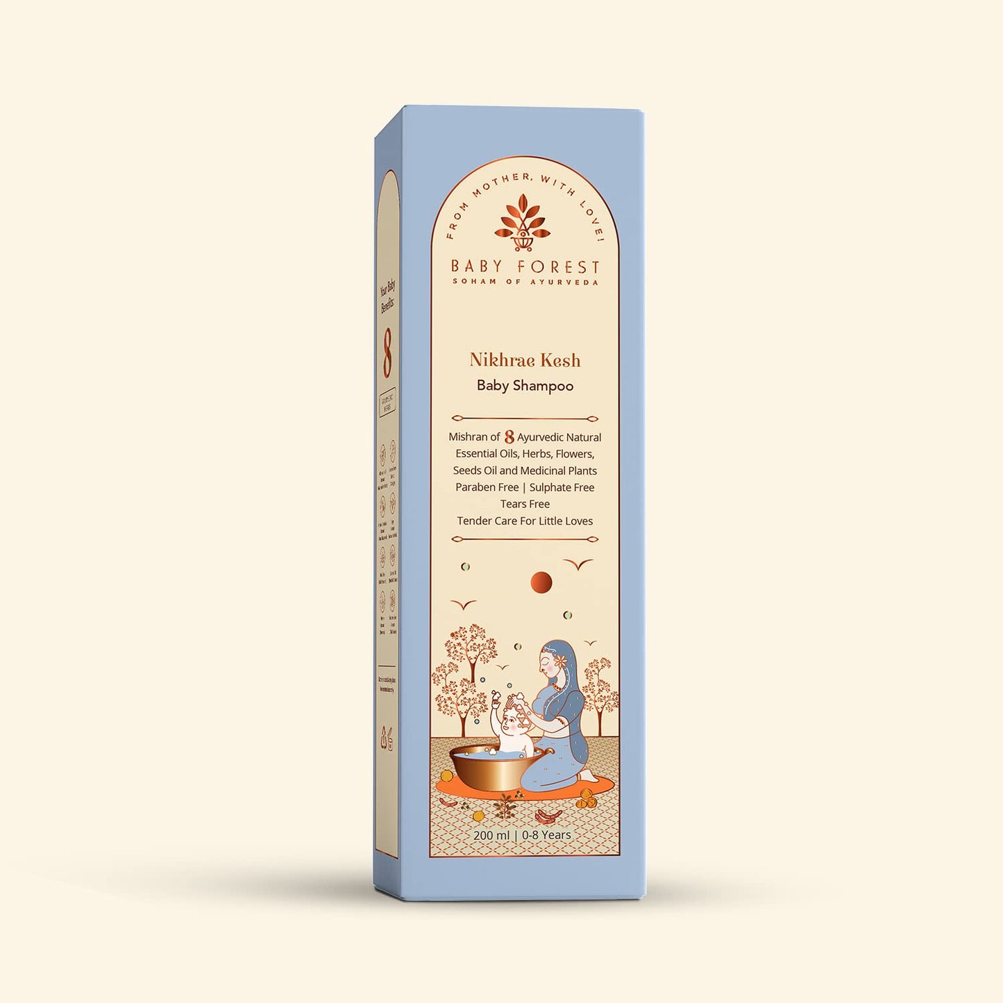 Baby Forest Nikhrae Kesh Baby Shampoo Infused With Paraben- Free | Contains 8 Ayurvedic Natural Essential Oils, Herbs, Flowers, Seeds oil & Medicinal plants | 200ml