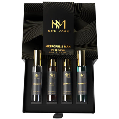 Nourish Mantra NM New York Metropolis Luxury Perfume Set Of 4 | Gift for man | long lasting perfume for man | luxury perfumes | Long Lasting EDP 15 ml Each