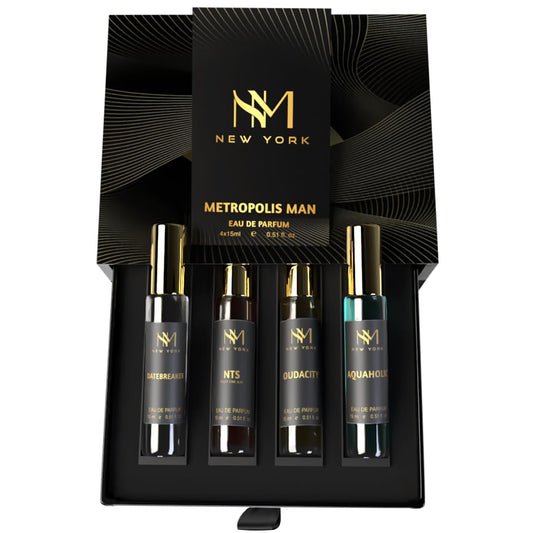 Nourish Mantra NM New York Metropolis Luxury Perfume Set Of 4 | Gift for man | long lasting perfume for man | luxury perfumes | Long Lasting EDP 15 ml Each