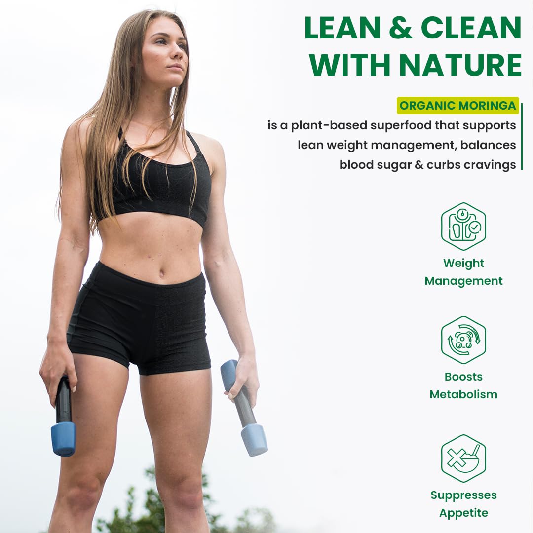 NATURYZ Organic Moringa Highest Strength 1200mg tablets | Supports Energy, Vitality, Detox, Metabolism & Immunity in Men & Women | Non-GMO, Vegan, Gluten-Free | USDA Organic Certified | Pesticides & Chemical Free â€“ 60 Veg tablets