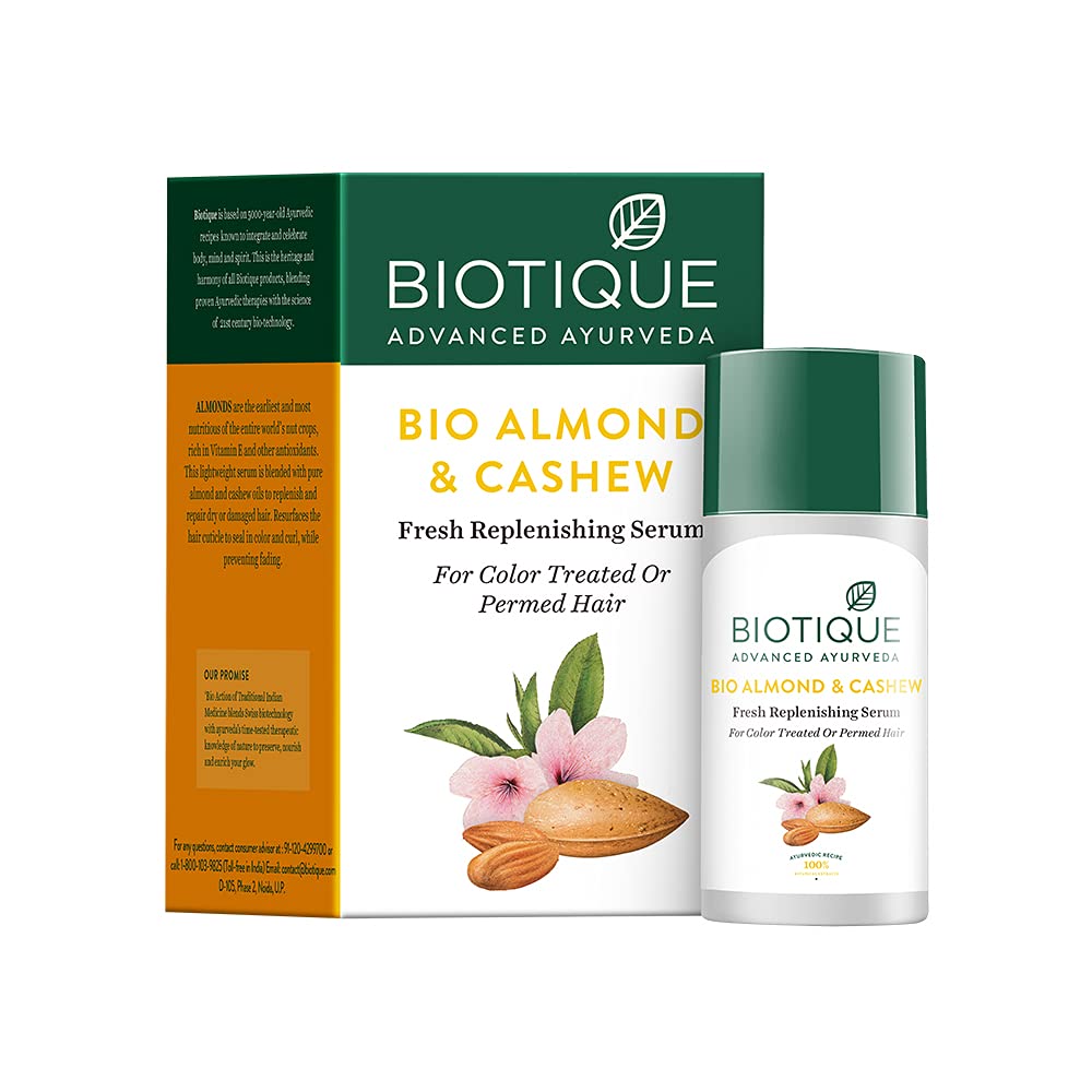 Biotique Bio Almond and Cashew Fresh Replenishing Hair Serum, 40ml