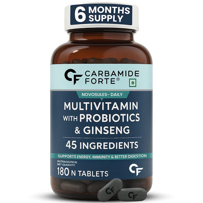 Carbamide Forte Multivitamin Tablet For Men & Women | Multi vitamin For Men | Best Multivitamin For Men & Women With Probiotics & Ginserg To Support Immunity & Energy | 180 Tablets