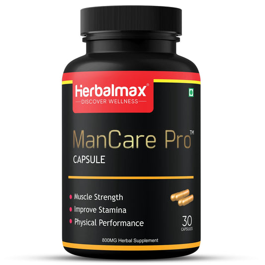 Herbalmax ManCare Pro Capsules â€“ 800mg | With Safed Musli, Shilajit, Ashwagandha, Vaidarikandra & Kaunch Beej Extract | Supports Muscle Strength, Stamina & Physical Performance â€“ 30 Capsules