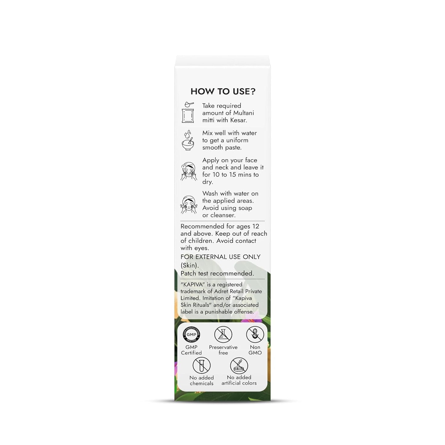 Kapiva Multani Mitti with Kesar for Face | Natural Fullerâ€™s Earth | Face Pack for Glowing Skin| Enhanced with Saffron
