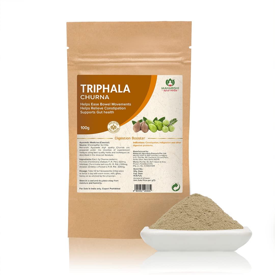 Maharishi Ayurveda Triphala Churna 100 gm | Triphala Powder with Haritaki, Amalaki, Vibhitaki | For Bowel Movement | Relieves Constipation | For Digestion, Gut Health, Gas & Acidity Relief