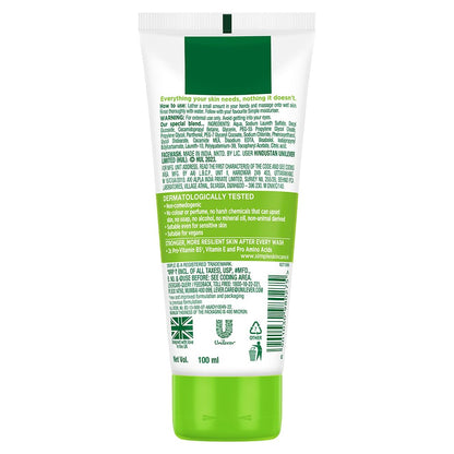 Simple Kind To Skin Moisturising Facial Wash 100 ml | 100% Soap-Free Facewash | For normal to dry skin
