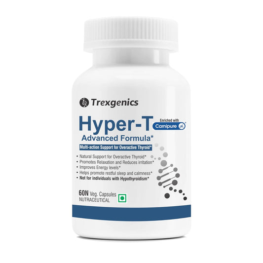 Trexgenics HYPER-T Overactive Thyroid Support VEGAN & NON-GMO (60 Veg. Capsules) (Pack of 1)