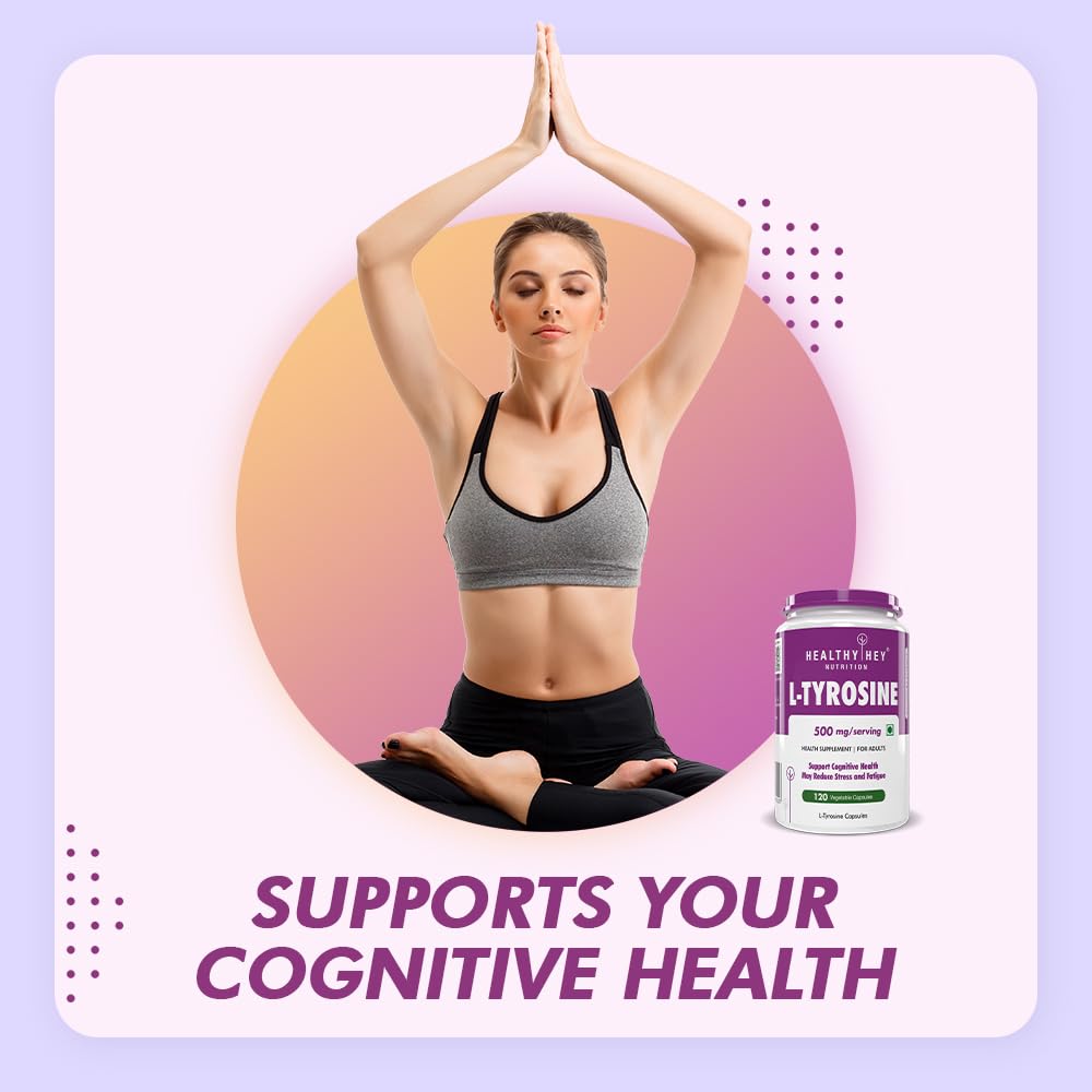 HealthyHey Nutrition L-Tyrosine -Pack of 120 Capsules