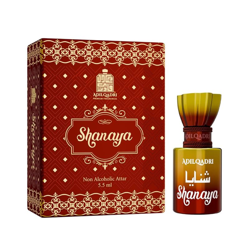 Adilqadri Shanaya Attar for Men & Women | Arabic & French Blend | Chocolate, Amber & Wood Fragrance Notes | Long-Lasting Non-Alcoholic Roll-On Attar | Ideal Gift |5.5ML Pack