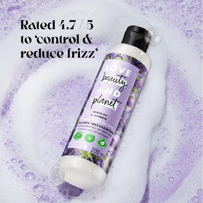 Love Beauty & Planet Argan Oil and Lavender Natural Shampoo for Dry & Frizzy hair|No Sulfates,No Paraben|400ml