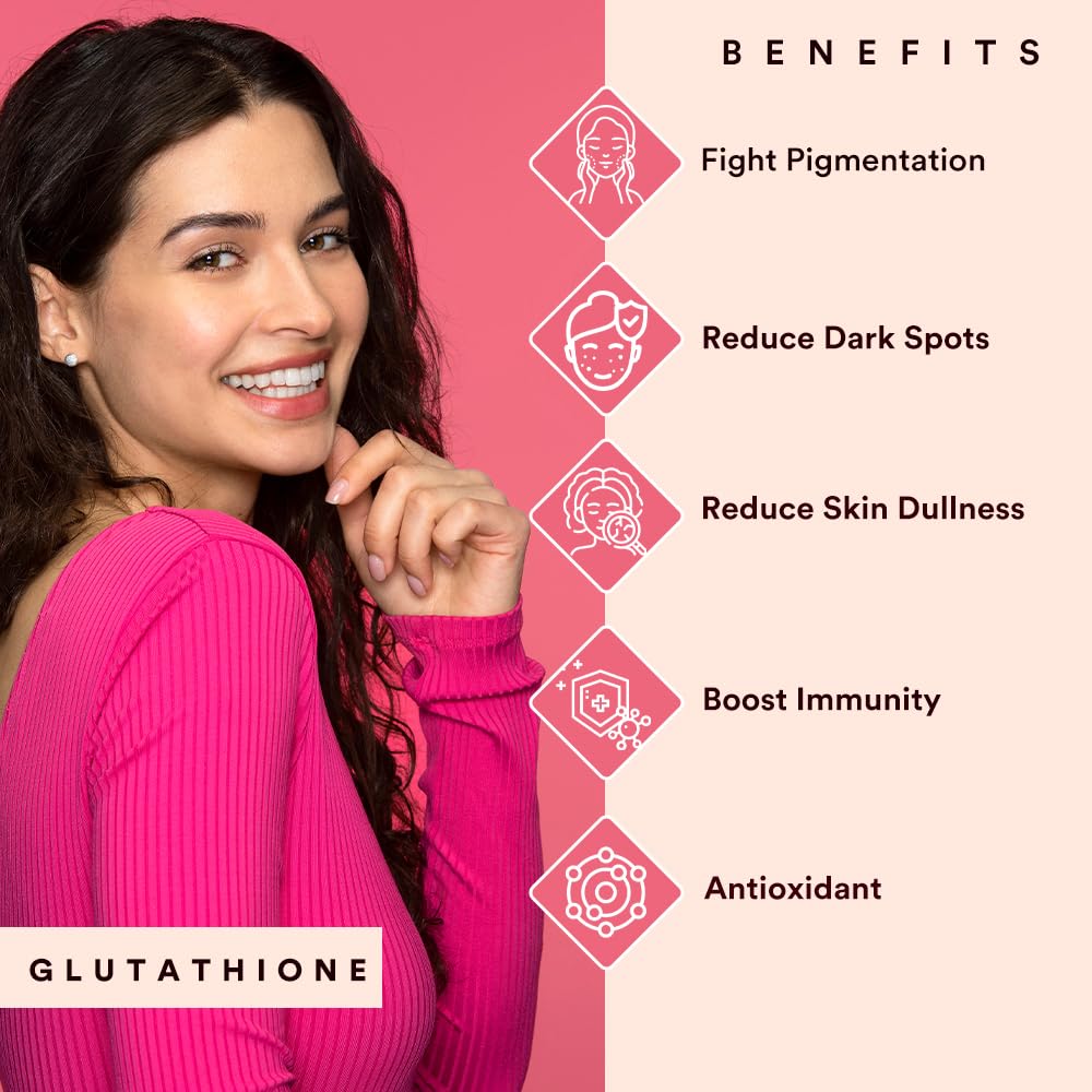 Simply Herbal L Glutathione 1000mg Capsules With Vitamin C & E for Immune Support, Healthy Radiant Skin Glowing, Antioxidant Support, Grape Seed Extract & Biotin - 60 Veg Capsules, 80 grams