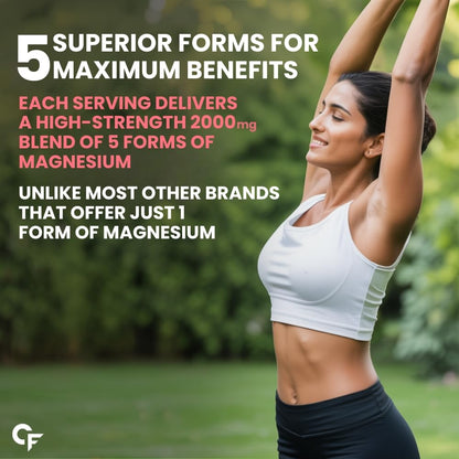 Carbamide Forte 5X Strength Magnesium Supplement with Magnesium Glycinate & Citrate, plus Triple Mineral Complex | 2000mg Per Serving | 120 Tablets