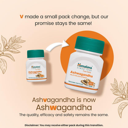 Himalaya Ashvagandha - General Wellness Tablets, 60 Tablets | Stress Relief | Rejuvenates Mind & Body