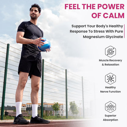 NATURYZ Triple Strength Magnesium Glycinate 2000mg & Calming Herbs for Men & Women | Chamomile | Valerian Extract | 100% RDA Magnesium | Supports Nerve Health, Muscle Relaxation & Sleep Quality - 60 Tablets