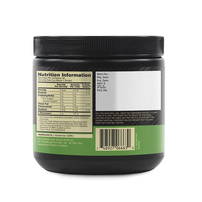 Optimum Nutrition (ON) L-Glutamine Powder- 250 Gram, 50 Serves, 5g Glutamine per serve for Amino Acid Support & Muscle Recovery, Unflavoured.