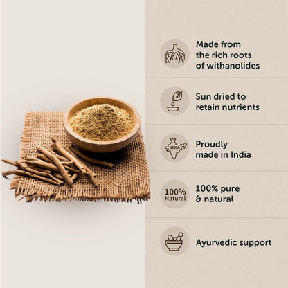 Neuherbs Ashwagandha Powder - 100 Gm | Ayurvedic Support for Stress Relief, Mental Calmness & Anxiety Issues | Support Strength & Energy | Certified