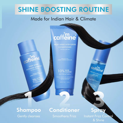 mCaffeine Anti-Frizz Perfume Hair Spray For Instant Gloss| 31% Shine Complex with Glycolic Acid | Adds Shine, Heat & Humidity Protection, Lightweight Formula| Long Lasting Floral Perfume- 100ml