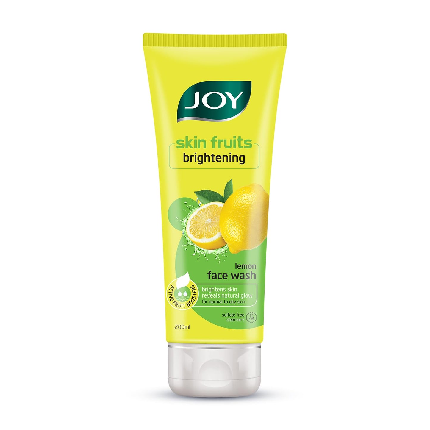 Joy Skin Fruits Lemon Brightening Face Wash 200ml | with Vitamin C for Glowing Skin | Reduces Dark Spots, Removes Excess Oil & Dirt | For Normal to Oily Skin