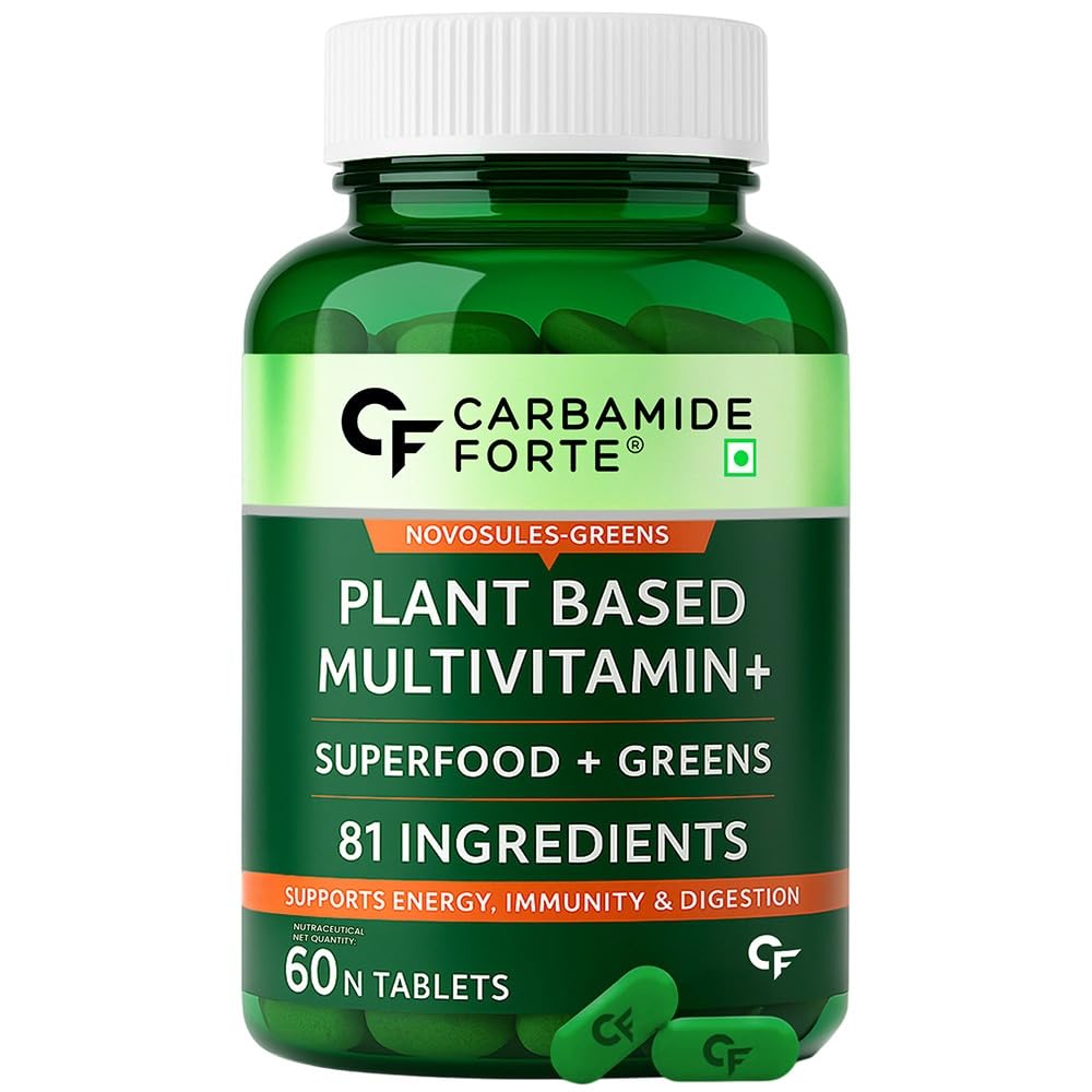 Carbamide Forte Plant Based Multivitamin Tablets for Men & Women for Immunity, Energy & Detox with 82 Ingredients like Superfoods, Greens, Vegetables, Fruits & Herbs Supplement Ã¢â‚¬â€œ 60 Veg Tablets