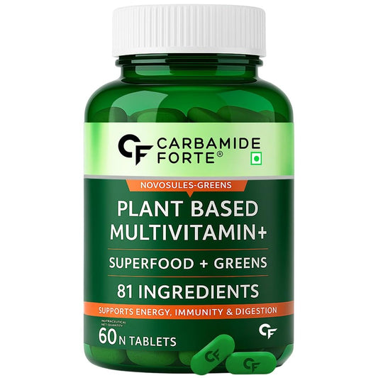 Carbamide Forte Plant Based Multivitamin Tablets for Men & Women for Immunity, Energy & Detox with 82 Ingredients like Superfoods, Greens, Vegetables, Fruits & Herbs Supplement Ã¢â‚¬â€œ 60 Veg Tablets
