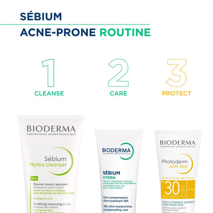 Bioderma Sebium Hydra Cleanser with Glycerin | Friction-Less Cleansing | 24H Comfort and Hydration | Acne Prone Sensitive Skin, 200 ml
