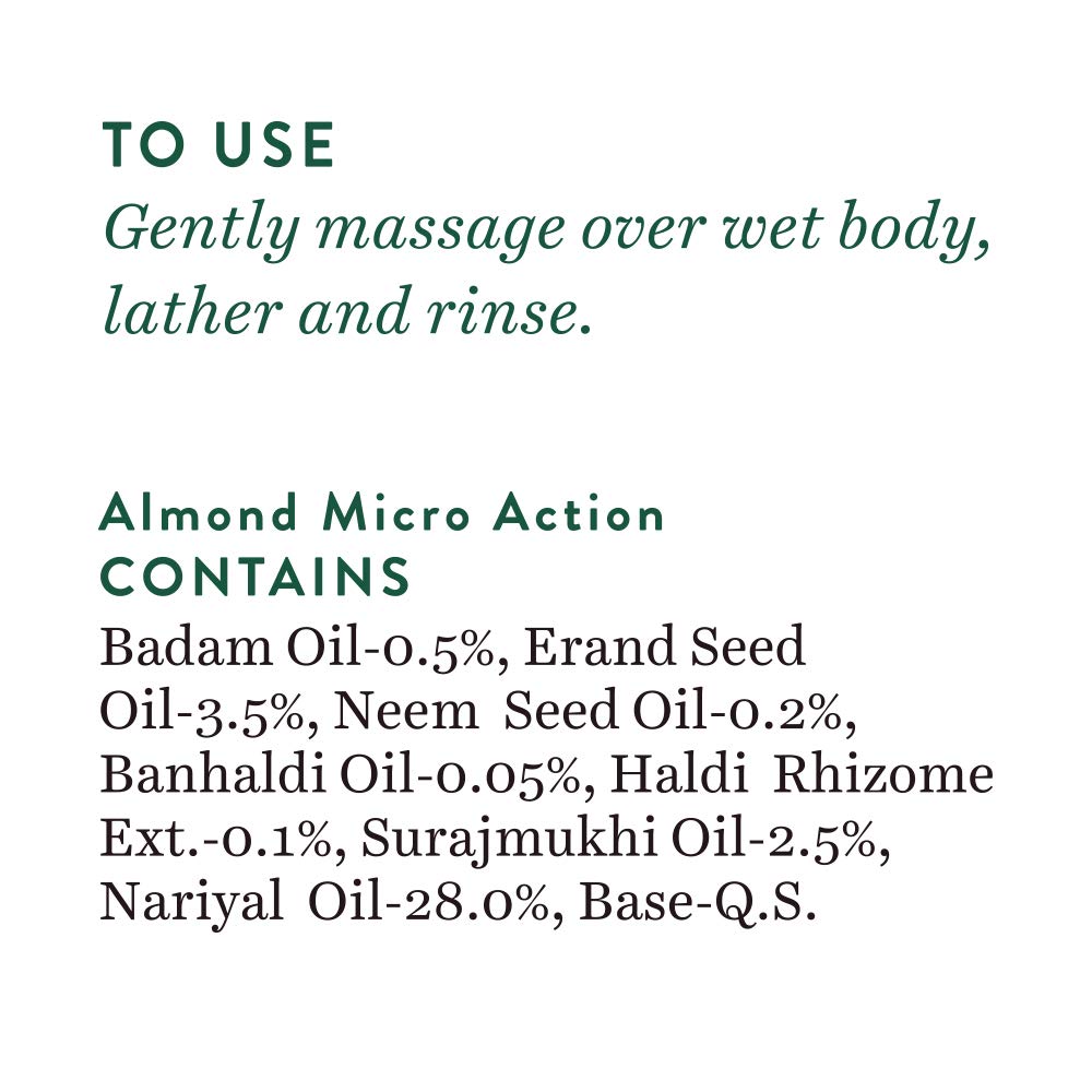 Biotique Almond Oil Ultra Rich Body Wash| Maintains Skinâ€™s Natural pH |100% Botanical Extracts| Soap-Free Body Wash Suitable for All Skin Types | 200mL