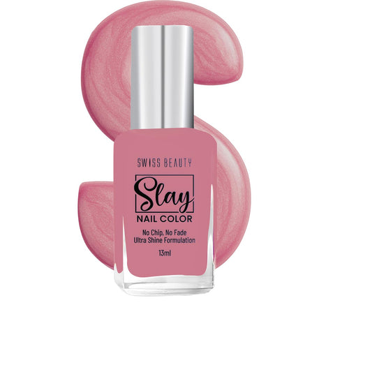 Swiss Beauty Slay Nail Colour â€“ Vibrant, Glossy & Long-Lasting - 13 ML, Vintage Petal