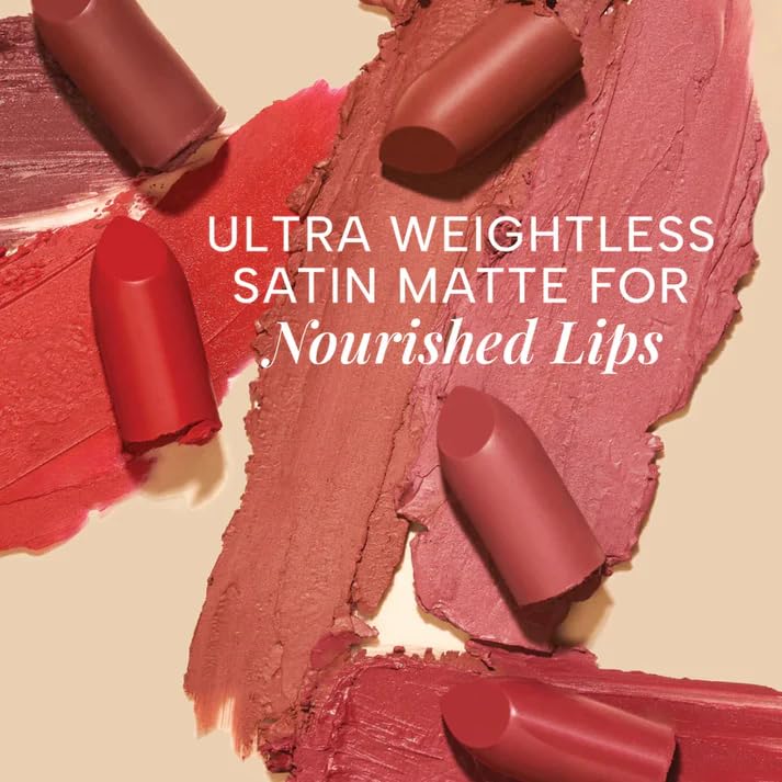 RAS Luxury Oils Lumiere Satin Matte Lipstick | 8-Hr long stay Creamy Matte, Non-Drying, Lightweight & Pigmented | Natural infusion of Argan & Avocado | Vegan, Cruelty-Free (Pink Cashmere)